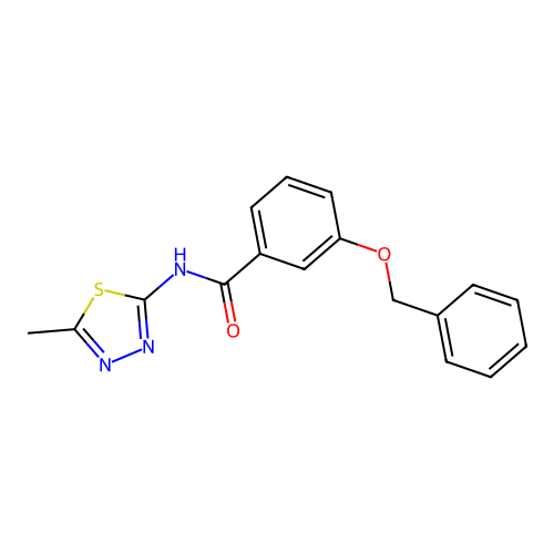 N-(5-methyl-1,3,4-thiadiazol-2-yl)-3-phenylmethoxybenzamide structure