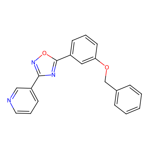 5-(3-Phenylmethoxyphenyl)-3-pyridin-3-yl-1,2,4-oxadiazole structure