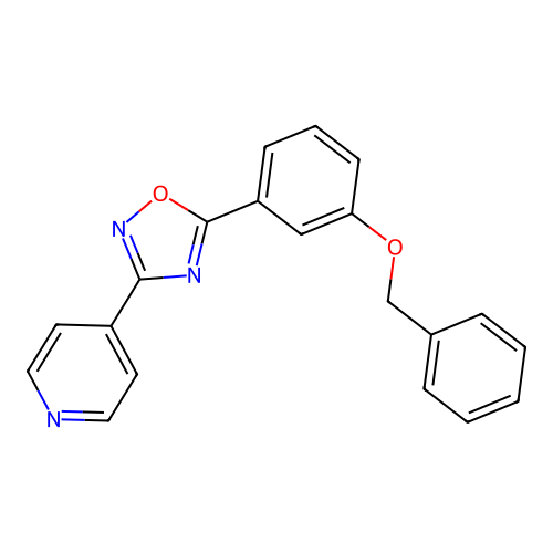 5-(3-Phenylmethoxyphenyl)-3-pyridin-4-yl-1,2,4-oxadiazole structure