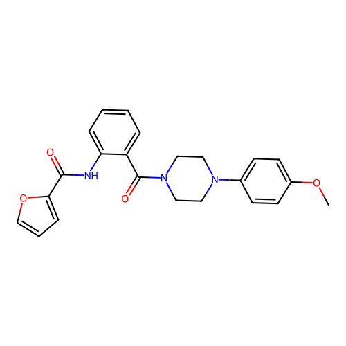 N-[2-[4-(4-methoxyphenyl)piperazine-1-carbonyl]phenyl]furan-2-carboxamide structure
