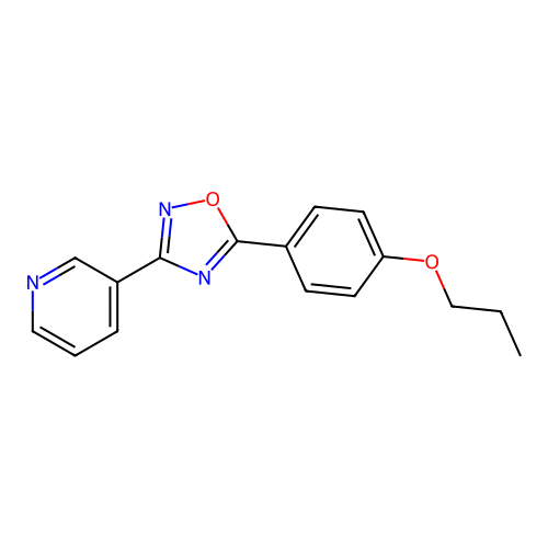 3-[5-(4-Propoxyphenyl)-1,2,4-oxadiazol-3-yl]pyridine structure