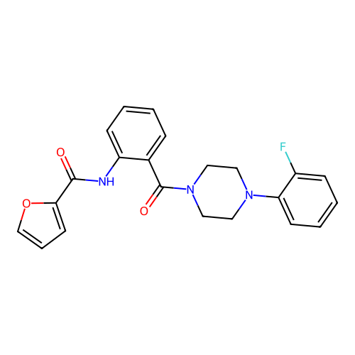 N-[2-[4-(2-fluorophenyl)piperazine-1-carbonyl]phenyl]furan-2-carboxamide structure