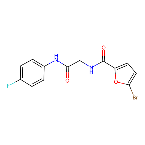 5-bromo-N-[2-(4-fluoroanilino)-2-oxoethyl]furan-2-carboxamide structure