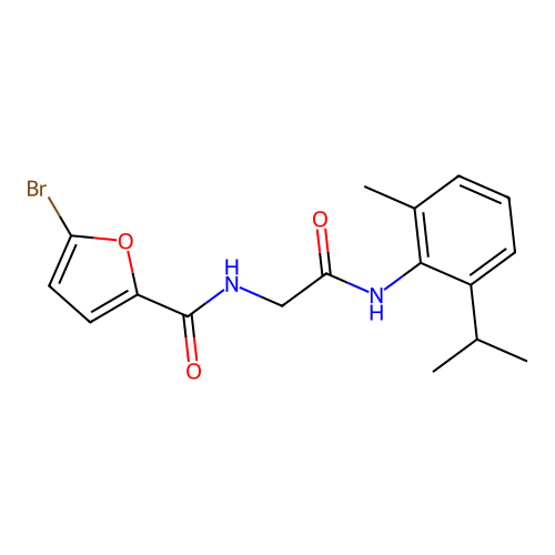 5-bromo-N-[2-(2-methyl-6-propan-2-ylanilino)-2-oxoethyl]furan-2-carboxamide structure