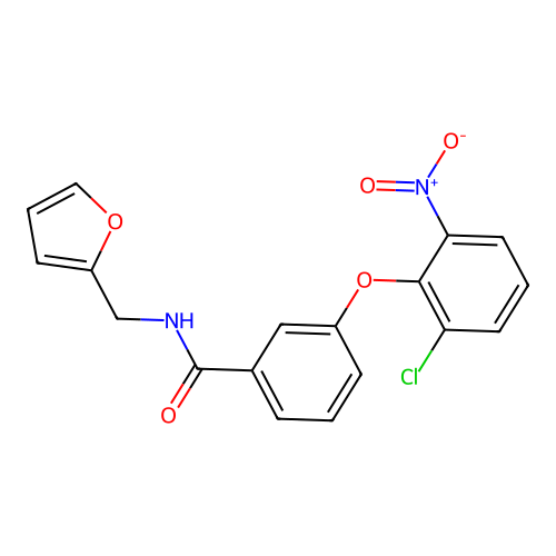 3-(2-chloro-6-nitrophenoxy)-N-(furan-2-ylmethyl)benzamide structure