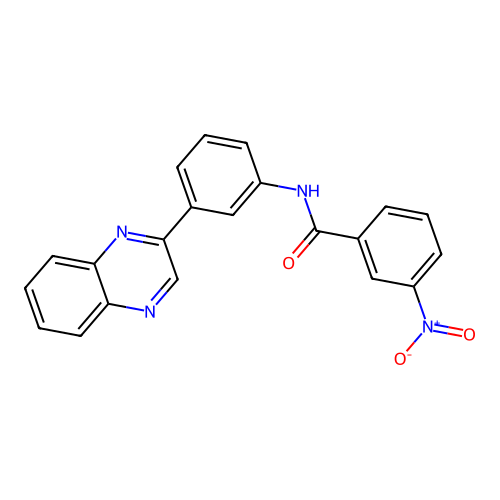 3-nitro-N-(3-quinoxalin-2-ylphenyl)benzamide structure
