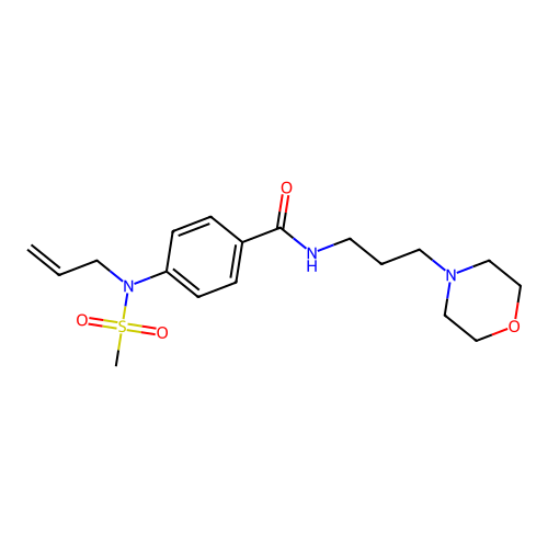 4-[methylsulfonyl(prop-2-enyl)amino]-N-(3-morpholin-4-ylpropyl)benzamide structure