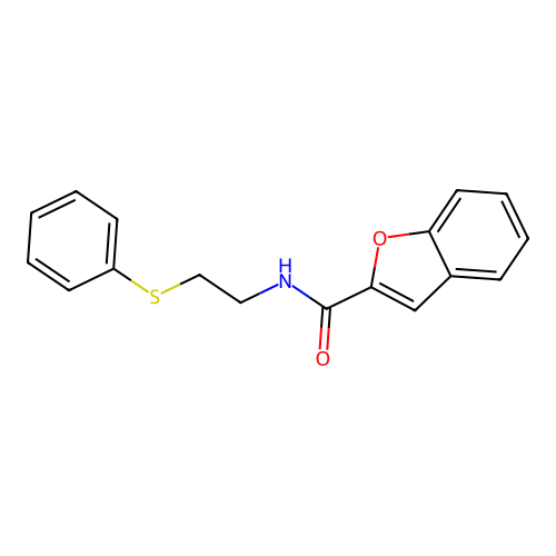 N-[2-(phenylsulfanyl)ethyl]-1-benzofuran-2-carboxamide structure