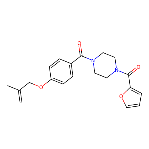 [4-(Furan-2-carbonyl)piperazin-1-yl]-[4-(2-methylprop-2-enoxy)phenyl]methanone structure