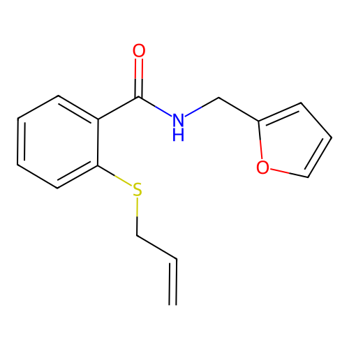 N-(furan-2-ylmethyl)-2-prop-2-enylsulfanylbenzamide structure