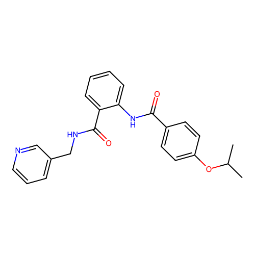 2-[(4-propan-2-yloxybenzoyl)amino]-N-(pyridin-3-ylmethyl)benzamide structure