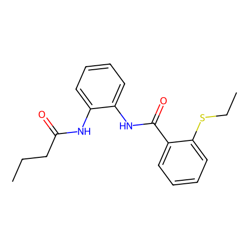 N-[2-(butanoylamino)phenyl]-2-ethylsulfanylbenzamide structure