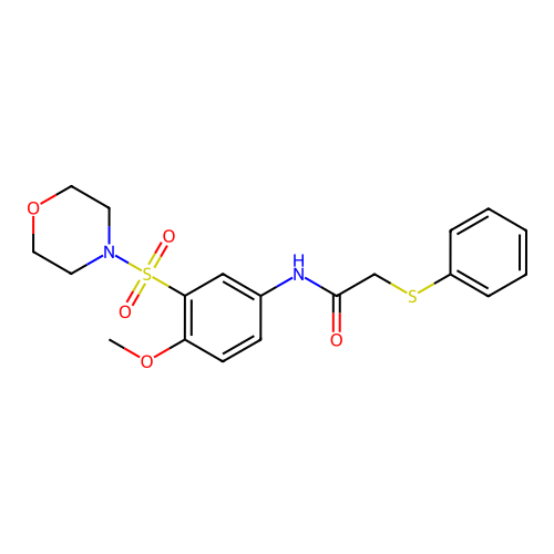 N-(4-methoxy-3-morpholin-4-ylsulfonylphenyl)-2-phenylsulfanylacetamide structure