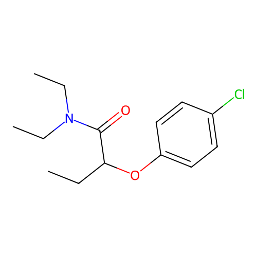 2-(4-chlorophenoxy)-N,N-diethylbutanamide structure