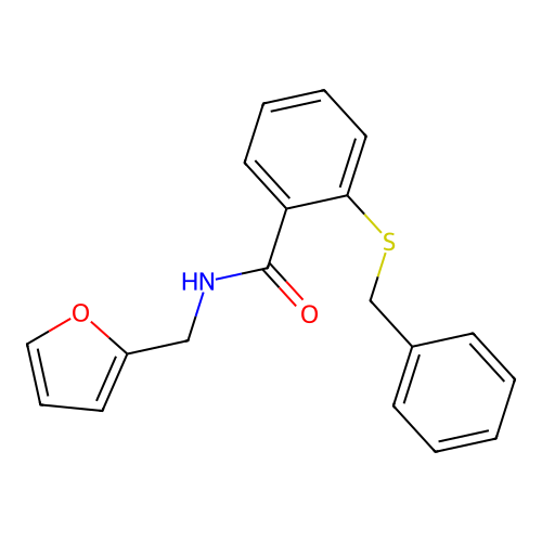 2-benzylsulfanyl-N-(furan-2-ylmethyl)benzamide structure