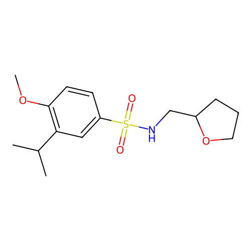 4-methoxy-N-(oxolan-2-ylmethyl)-3-propan-2-ylbenzenesulfonamide structure
