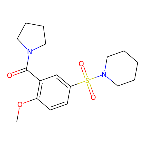 (2-Methoxy-5-piperidin-1-ylsulfonylphenyl)-pyrrolidin-1-ylmethanone structure
