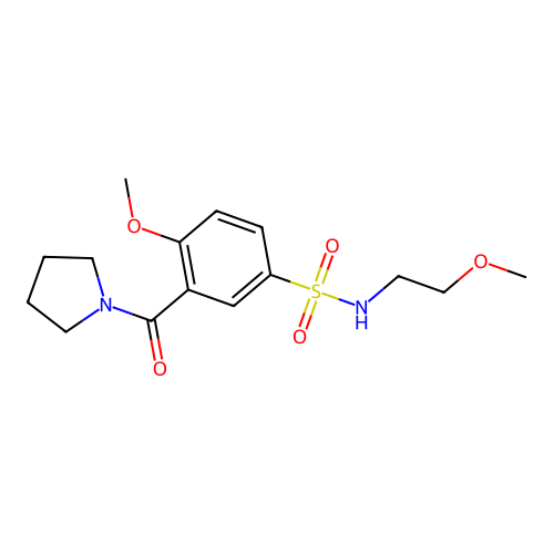 4-methoxy-N-(2-methoxyethyl)-3-(pyrrolidine-1-carbonyl)benzenesulfonamide structure