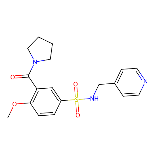 4-methoxy-N-(pyridin-4-ylmethyl)-3-(pyrrolidine-1-carbonyl)benzenesulfonamide structure