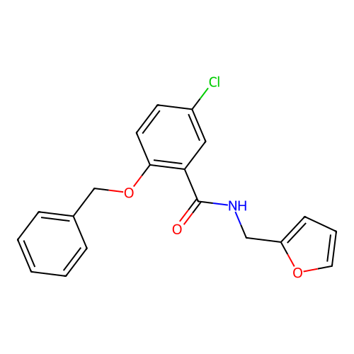 2-(benzyloxy)-5-chloro-N-(furan-2-ylmethyl)benzamide structure