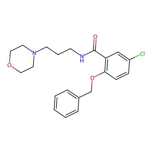 5-chloro-N-(3-morpholin-4-ylpropyl)-2-phenylmethoxybenzamide structure