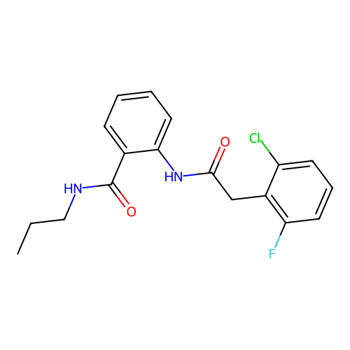 2-{[(2-chloro-6-fluorophenyl)acetyl]amino}-N-propylbenzamide structure