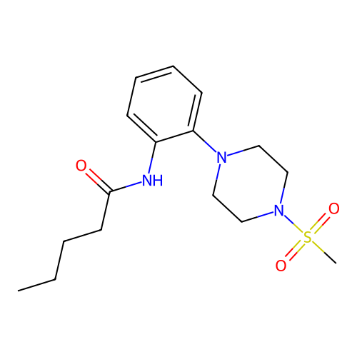 N-[2-(4-methylsulfonylpiperazin-1-yl)phenyl]pentanamide structure