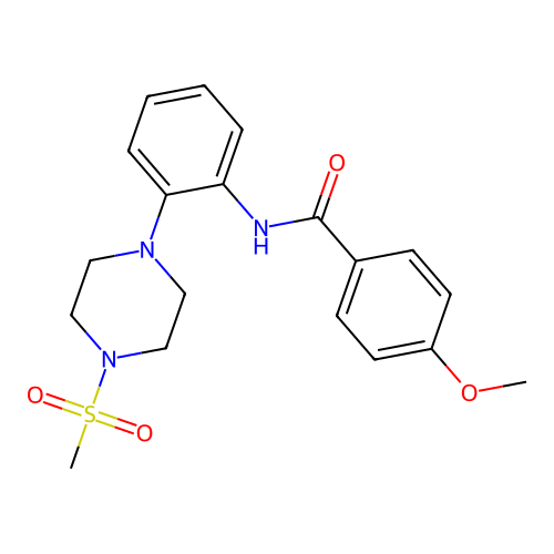4-methoxy-N-[2-(4-methylsulfonylpiperazin-1-yl)phenyl]benzamide structure