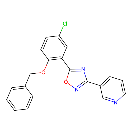 5-(5-Chloro-2-phenylmethoxyphenyl)-3-pyridin-3-yl-1,2,4-oxadiazole structure