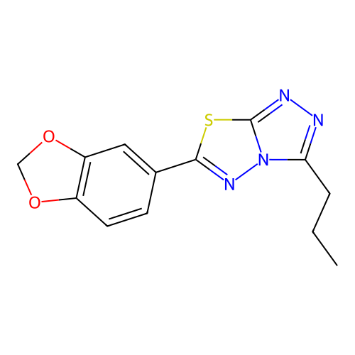 6-(1,3-Benzodioxol-5-yl)-3-propyl[1,2,4]triazolo[3,4-b][1,3,4]thiadiazole structure