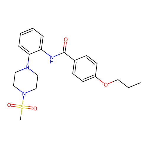 N-[2-(4-methylsulfonylpiperazin-1-yl)phenyl]-4-propoxybenzamide structure
