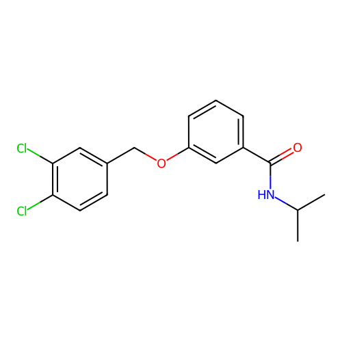 3-[(3,4-dichlorobenzyl)oxy]-N-(propan-2-yl)benzamide structure