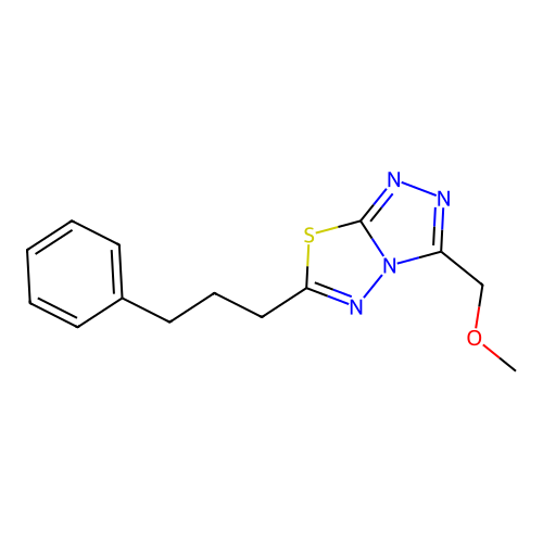 3-(Methoxymethyl)-6-(3-phenylpropyl)[1,2,4]triazolo[3,4-b][1,3,4]thiadiazole structure