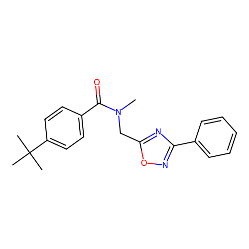 4-tert-butyl-N-methyl-N-[(3-phenyl-1,2,4-oxadiazol-5-yl)methyl]benzamide structure