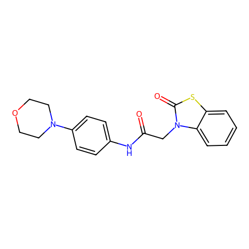 N-(4-morpholinophenyl)-2-(2-oxobenzo[d]thiazol-3(2H)-yl)acetamide structure