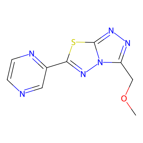 3-(Methoxymethyl)-6-(pyrazin-2-yl)[1,2,4]triazolo[3,4-b][1,3,4]thiadiazole structure