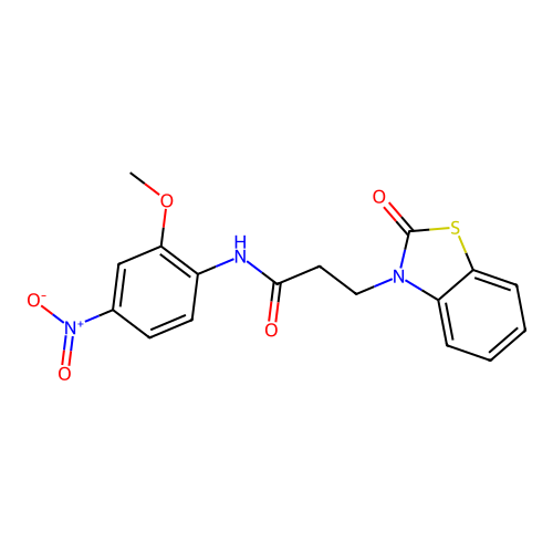 N-(2-methoxy-4-nitrophenyl)-3-(2-oxobenzo[d]thiazol-3(2H)-yl)propanamide structure
