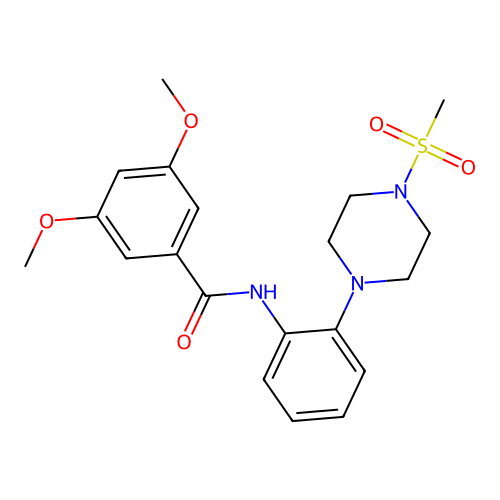 3,5-dimethoxy-N-[2-(4-methylsulfonylpiperazin-1-yl)phenyl]benzamide structure