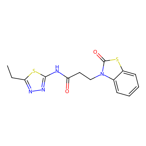 N-(5-ethyl-1,3,4-thiadiazol-2-yl)-3-(2-oxobenzo[d]thiazol-3(2H)-yl)propanamide structure