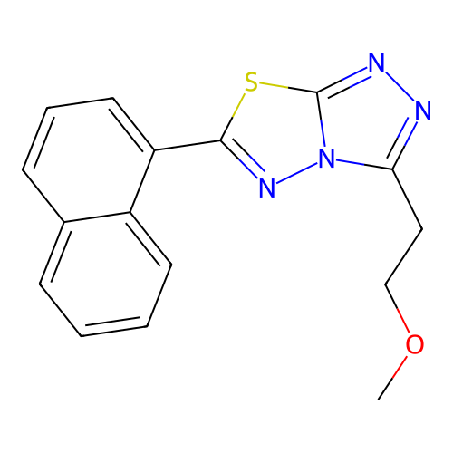 3-(2-Methoxyethyl)-6-(naphthalen-1-yl)[1,2,4]triazolo[3,4-b][1,3,4]thiadiazole structure