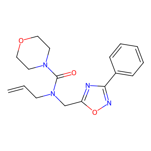 N-[(3-phenyl-1,2,4-oxadiazol-5-yl)methyl]-N-prop-2-enylmorpholine-4-carboxamide structure