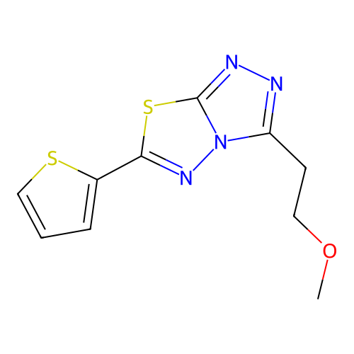 3-(2-Methoxyethyl)-6-(thiophen-2-yl)[1,2,4]triazolo[3,4-b][1,3,4]thiadiazole structure