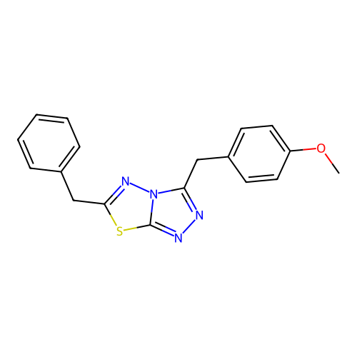 6-Benzyl-3-(4-methoxybenzyl)[1,2,4]triazolo[3,4-b][1,3,4]thiadiazole structure