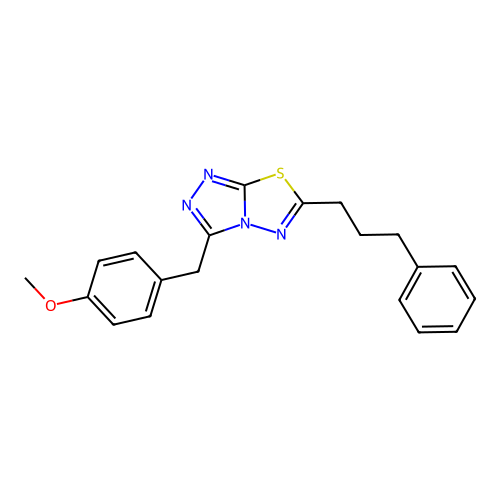 3-(4-Methoxybenzyl)-6-(3-phenylpropyl)[1,2,4]triazolo[3,4-b][1,3,4]thiadiazole structure