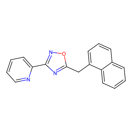 2-[5-(Naphthalen-1-ylmethyl)-1,2,4-oxadiazol-3-yl]pyridine structure