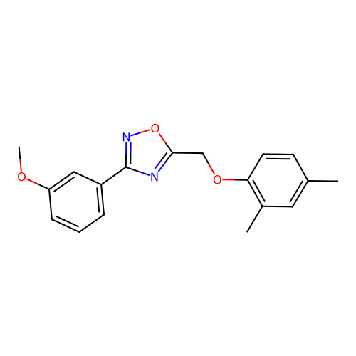 5-[(2,4-Dimethylphenoxy)methyl]-3-(3-methoxyphenyl)-1,2,4-oxadiazole structure