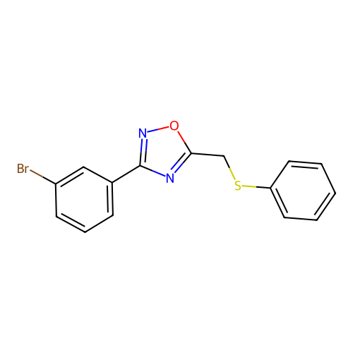 3-(3-Bromophenyl)-5-(phenylsulfanylmethyl)-1,2,4-oxadiazole structure