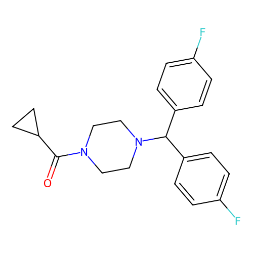 4-[Bis(4-fluorophenyl)methyl]piperazinyl cyclopropyl ketone structure