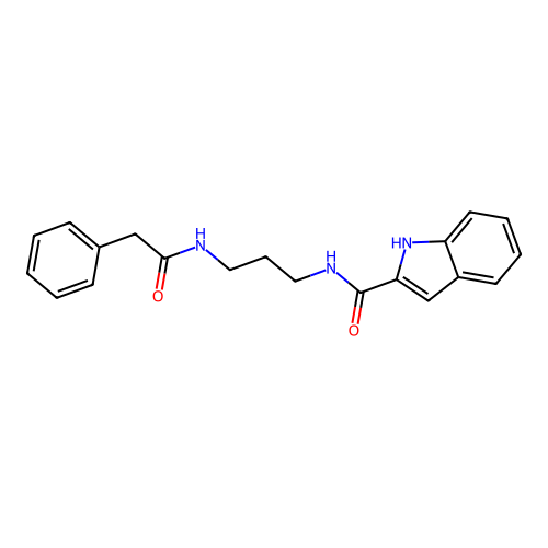 N-{3-[(phenylacetyl)amino]propyl}-1H-indole-2-carboxamide structure