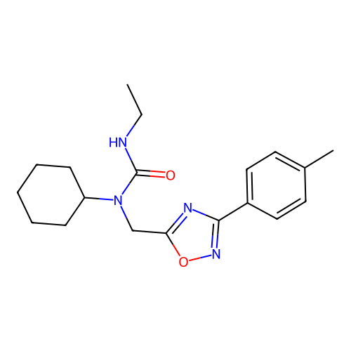 1-Cyclohexyl-3-ethyl-1-[[3-(4-methylphenyl)-1,2,4-oxadiazol-5-yl]methyl]urea structure